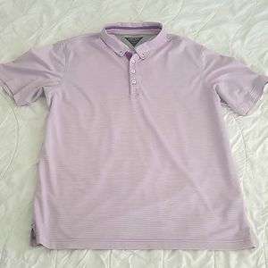 Adipure Adidas Men's Golf Polo Large Purple Stripes